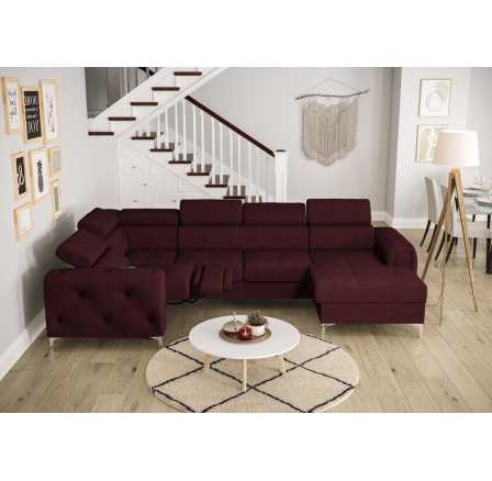Rohová sedacia súprava ORION MAX III, relax s funkciou spania 165x320x190 cm - bordová, ľavá Rohová sedacia súprava ORION MAX III, relax s funkciou spania 165x320x190 cm - bordová, ľavá