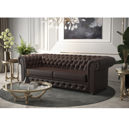 Sofa MANCHESTER III 218 cm prírodná koža - Pohovka s funkciou spania