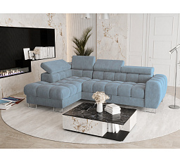 ROHOVÁ ROZKLADACIA POHOVKA ASPEN MINI 260x170 CM + TABURETKA 70X70 CM (ODTIENE MODREJ) MR08 - RÝCHLE ODOSLANIE