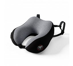 Cestovný vankúš na krk, do lietadla, z pamäťovej peny, sivo-čierny: Diablo TRAVEL PILLOW