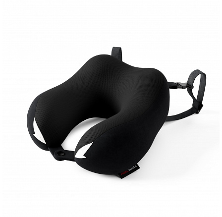 Cestovný vankúš na krk, do lietadla, z pamäťovej peny, čierny: Diablo TRAVEL PILLOW
