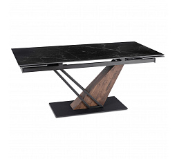 Stôl REX 2 Keramický Rozkladací 180-240 cm Čierny Mramor/Orech