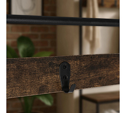 Vešiak Do Predsiene JETT 70 cm s Poličkami Dub Rustikálny/Čierny