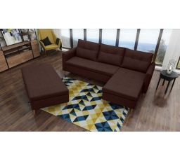 Rohová sedacia súprava AREO s taburetkou, Malmo 28, pravá