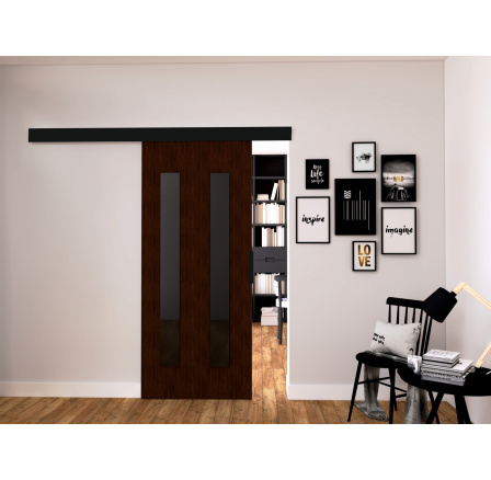 Posuvné dvere STANDART MIX H80, Wenge/čierna Posuvné dvere STANDART MIX H80, Wenge/čierna