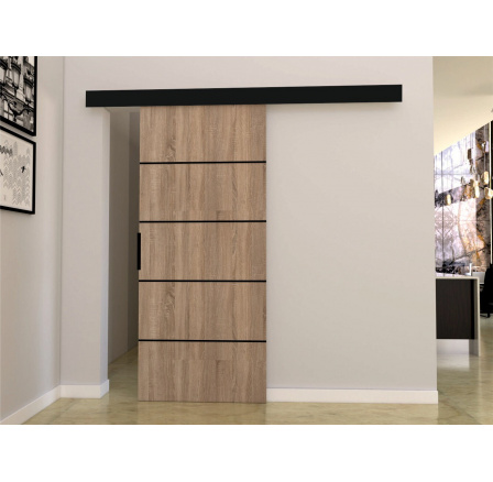 Posuvné dvere STANDART MIX - K90, Sonoma/čierna