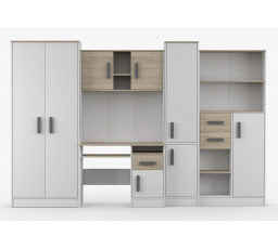 Detská izba MACIUS, Biela Mat/Dub Sonoma/Sivá