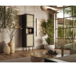 Regál JUTA 2D, čierna matná