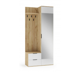 Predsieňová stena CORAL, dub zlatý / biely