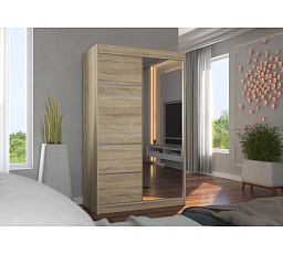 Posuvná skriňa so zrkadlom NICEA 120 Sonoma+Sonoma