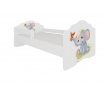 Posteľ s matracom a zábranou CASIMO ELEPHANT 140x70 Biela