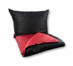 Francúzske obliečky Satén UNI DUO 220x220, 70x90cm čierna/vínová