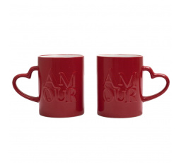 Sada 2 hrnčekov Amour 300ml červené