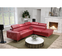 Rohová sedacia súprava ORION II s funkciou spania 225x255 cm prírodná koža - voliteľný odtieň - pravá strana