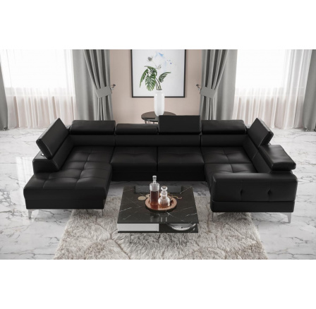 Rohová sedacia súprava TOSCANIA MAX I 170x350x185 cm - čierna eko koža, pravá Rohová sedacia súprava TOSCANIA MAX I 170x350x185 cm - čierna eko koža, pravá
