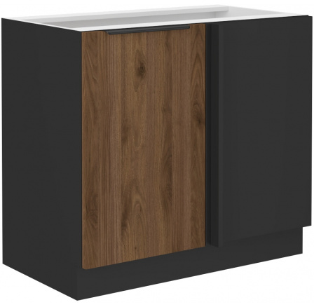 Dolná skrinka MONZA - 105 ND 1F BB, Čierna mat/Orech