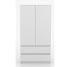 Šatní skriňa SOLO - 2D2S, Biely Mat