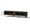 TV komoda PRESTIGO - P8, Warmia Walnut/San Sebastian/čierny mat