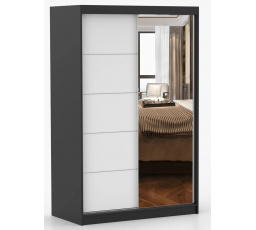 Šatní skriňa NOEMI 05, Čierna/Biela