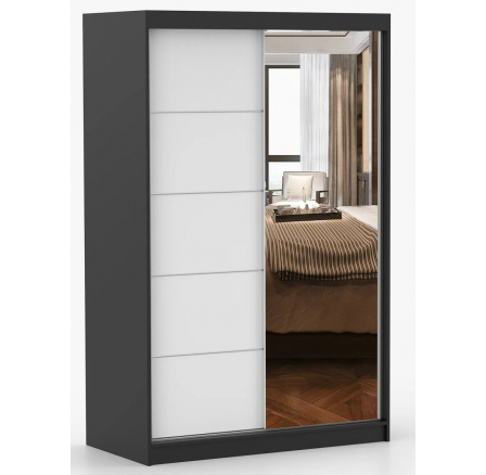 Šatní skriňa NOEMI 05, Čierna/Biela