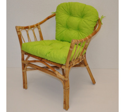 Ratanové kreslo Subaliu - vankúš svetlozelený