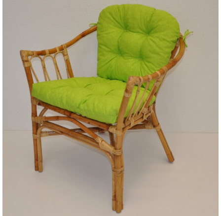 Ratanové kreslo Subaliu - vankúš svetlozelený Ratanové kreslo Subaliu - vankúš svetlozelený