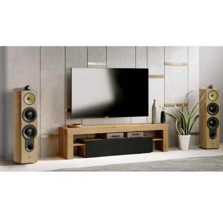 Moderná TV skrinka Vera 138 cm - Dub artisan/čierny mat Moderná TV skrinka Vera 138 cm - Dub artisan/čierny mat