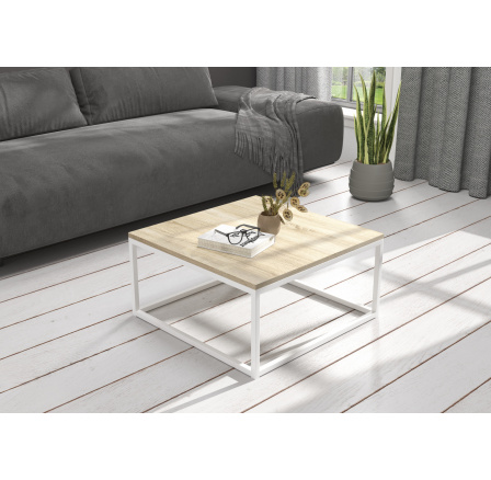 Konferenčný stolík BELTEN 65x65 White+Sonoma