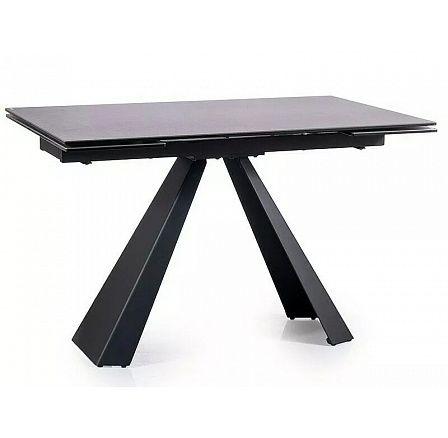 Jedálenský stôl SALVADORE CERAMIC II, Tmavo sivý mat/Čierny mat