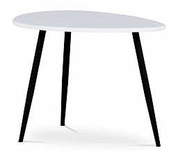 Konferenčný stôl, vrchná doska z MDF, biely mat, čierny kov