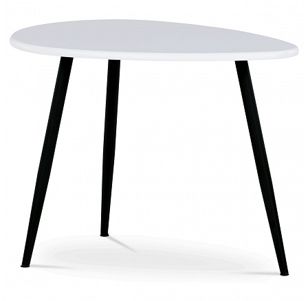 Konferenčný stôl, vrchná doska z MDF, biely mat, čierny kov