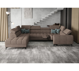 Rohová sedacia súprava PORTO MAX I, relax 225X350X193 cm - ľavá, odtiene tmavej béžovej