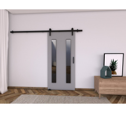 Posuvné dvere LOFT - H100, sivá/čierna