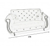 Dvojmiestna pohovka SOFA MANCHESTR, poťah: Royal Velvet čierny, nožičky: typ 1B, strieborné kryštáliky, strieborné zdobenie