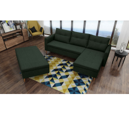 Rohová sedacia súprava s taburetom Areon P zelená