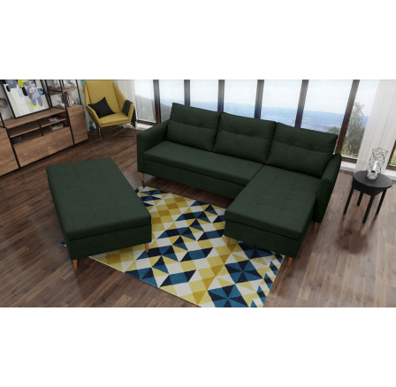 Rohová sedacia súprava s taburetom Areon P zelená