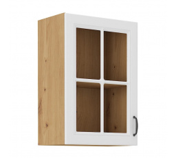 Kuchynská horná skrinka STIPE 40 GS 72 1F, Biela/Dub artisan