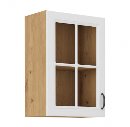 Kuchynská horná skrinka STIPE 40 GS 72 1F, Biela/Dub artisan