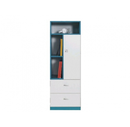 Komoda MOBI MO7, Biela Lux / Tyrkysová