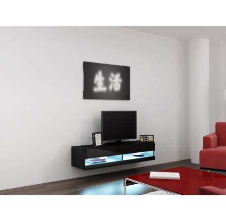 TV komoda VIGO NEW 140, čierna / čierny lesk TV komoda VIGO NEW 140, čierna / čierny lesk