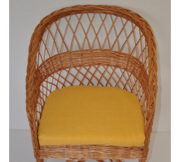 Vankúš na kreslo z vŕbového prútia - žltá látka