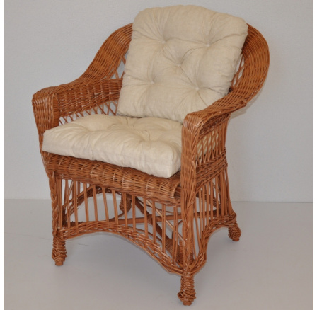 Kreslo Weigier prírodné - vankúš béžové zvýraznenia Kreslo Weigier prírodné - vankúš béžové zvýraznenia