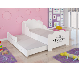 Manželská posteľ s matracom XIMENA II PRINCESS BLACK 160x80 White
