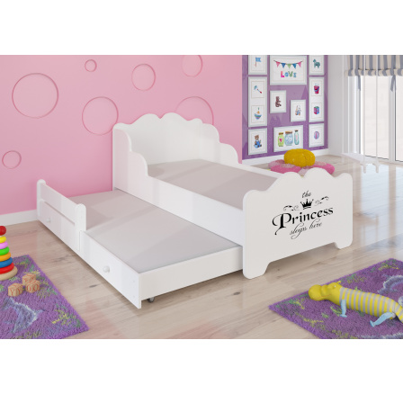 Manželská posteľ s matracom XIMENA II PRINCESS BLACK 160x80 White