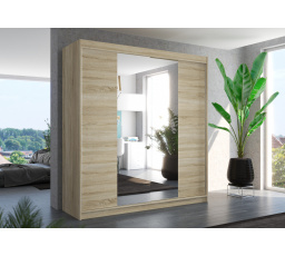 Posuvná skriňa so zrkadlom PERQS 200 Sonoma+Sonoma