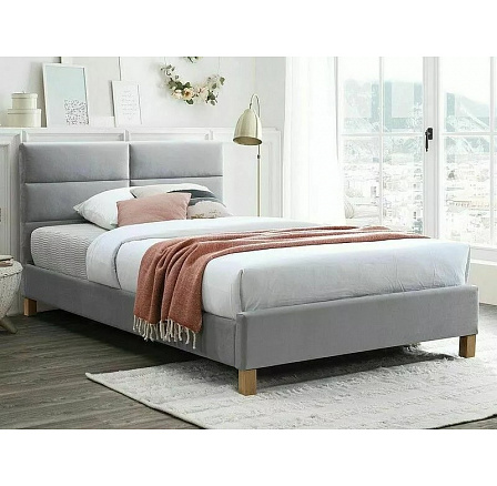 Posteľ SIERRA VELVET 120x200 cm, Sivý Bluvel 03 Posteľ SIERRA VELVET 120x200 cm, Sivý Bluvel 03