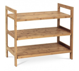 Stojan na topánky, 3 police, masívny bambus, prírodný odtieň