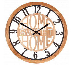 Hodiny nástěnné - pr. 60 cm, kov a MDF, "SWEET HOME"
