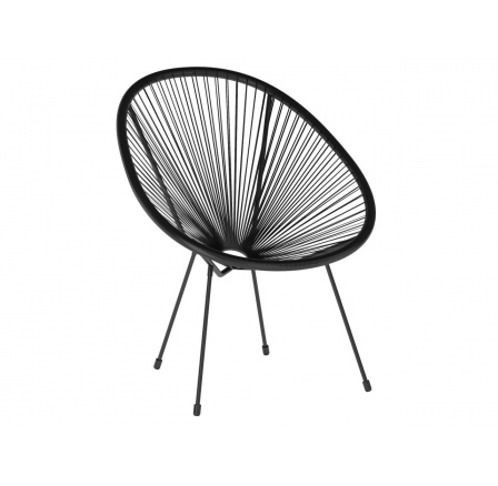 Kreslo odpočinkové - technoratan čierne K15-FXJG