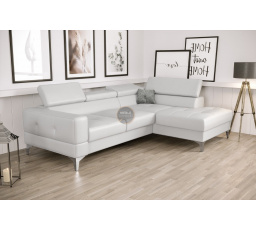 Rohová sedacia súprava TOSCANIA MINI s funkciou spania 170x250 cm - biela eko koža, pravá